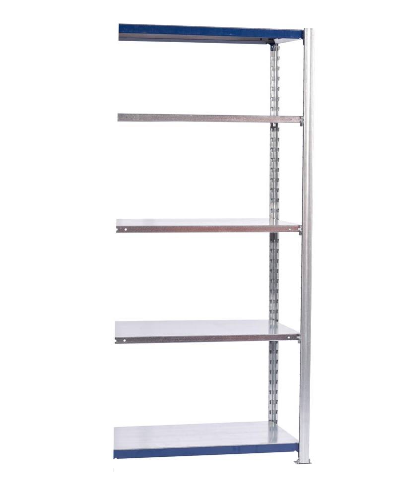 Easy Rack Evolution boltless shelving bay with five levels, shown on a white background